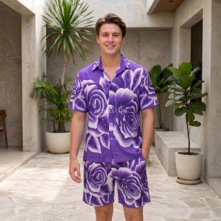 Men Shirt for Summer Rayon Hand Painted